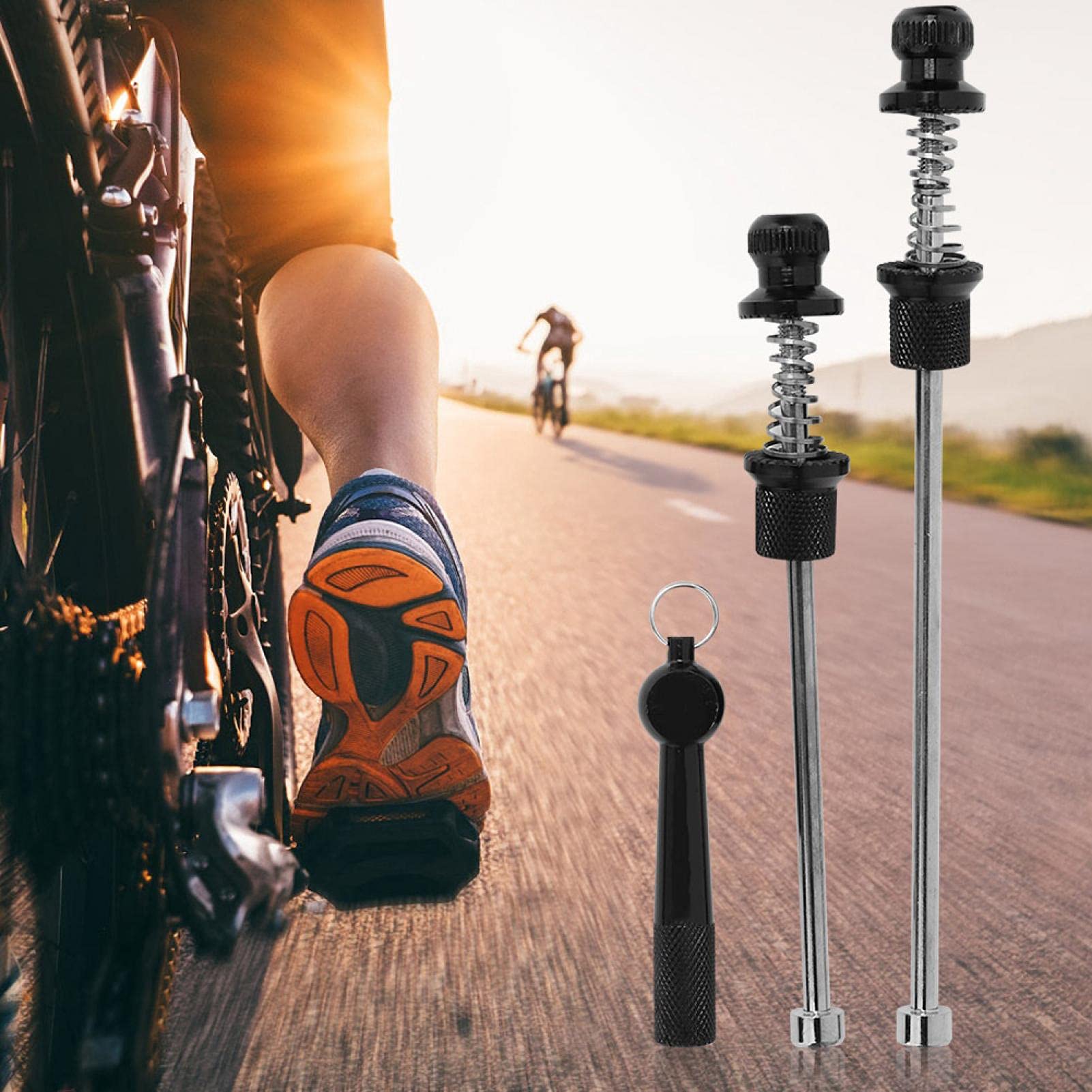 Paire D'axes à Dégagement Rapide Pour Vélo - Alliage Aluminium, Avant (21cm) Et Arrière (24.5cm)