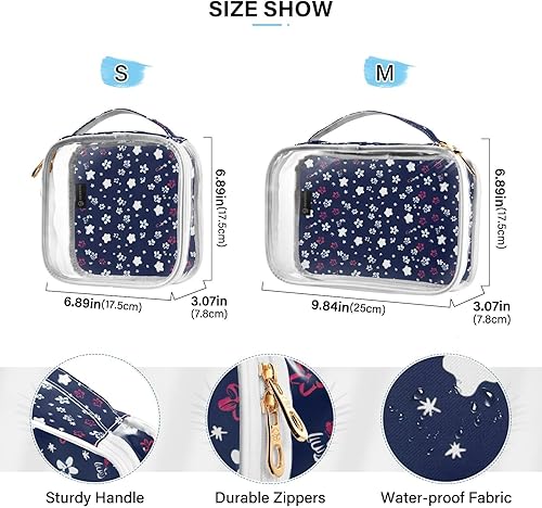 Miniatura 4 de American Flag Paws Stars Clear Toiletry Bag for Traveling,2 Pack Makeup Cosmetic Bag with Zipper,Travel Bag for Toiletries,Travel Essentials 21215206