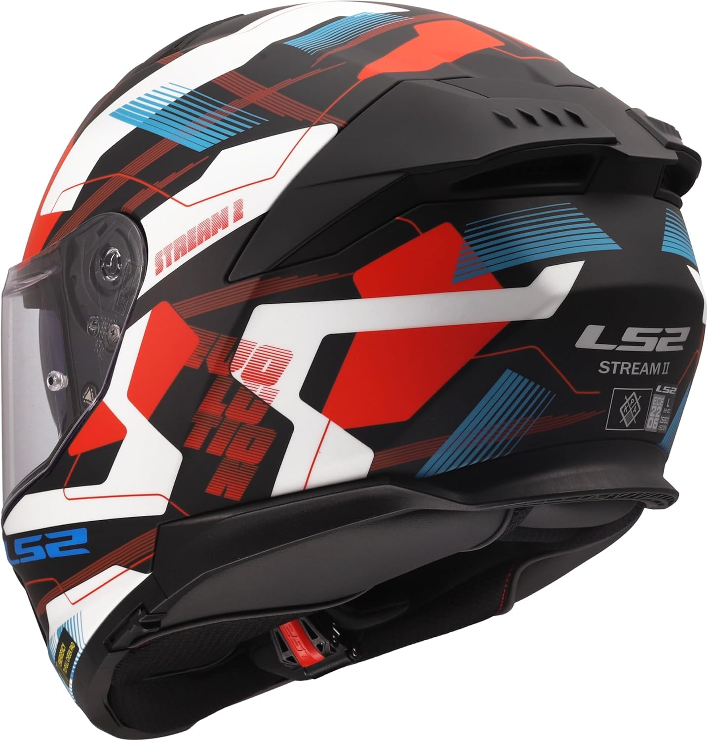 Casco LS2 Helmet Stream II Mika Mate Rojo Y Negro (M 57/58)