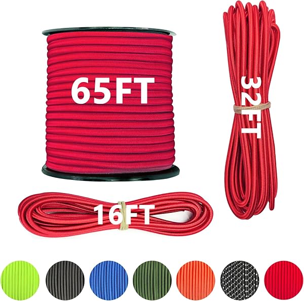 LUYADIN 1/4 tum x 32 tum bungee-sladd elastisk stötsladd