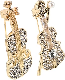 Abaodam 2 Adet Yaka Rozeti: Kadınlar Ve Müzik Severler Için Konserler Ve Partiler Için Elmas Müzik Aleti Broşu