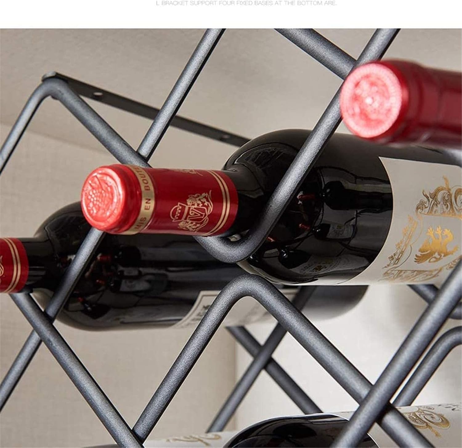 Wine Rack Wine Racks Stackable 5 Bottles Free-Standing Tabletop Metal Wine Bottle Holder for Bar Cellar Basement Pantry Cabinet Kitchen Beautiful Home