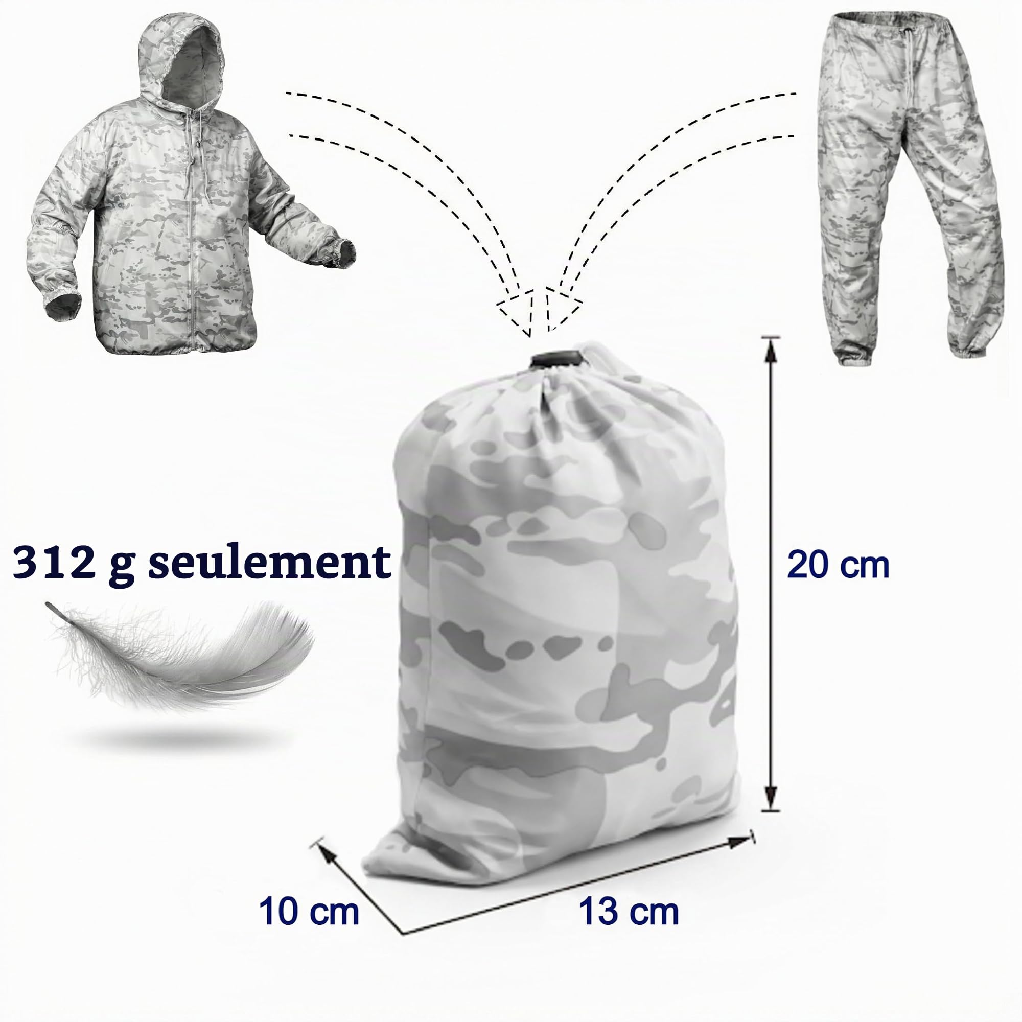 Eosphorus Multicam Camouflage de Neige Alpin pour Chasse, Airsoft, Paintball, Sports d'hiver