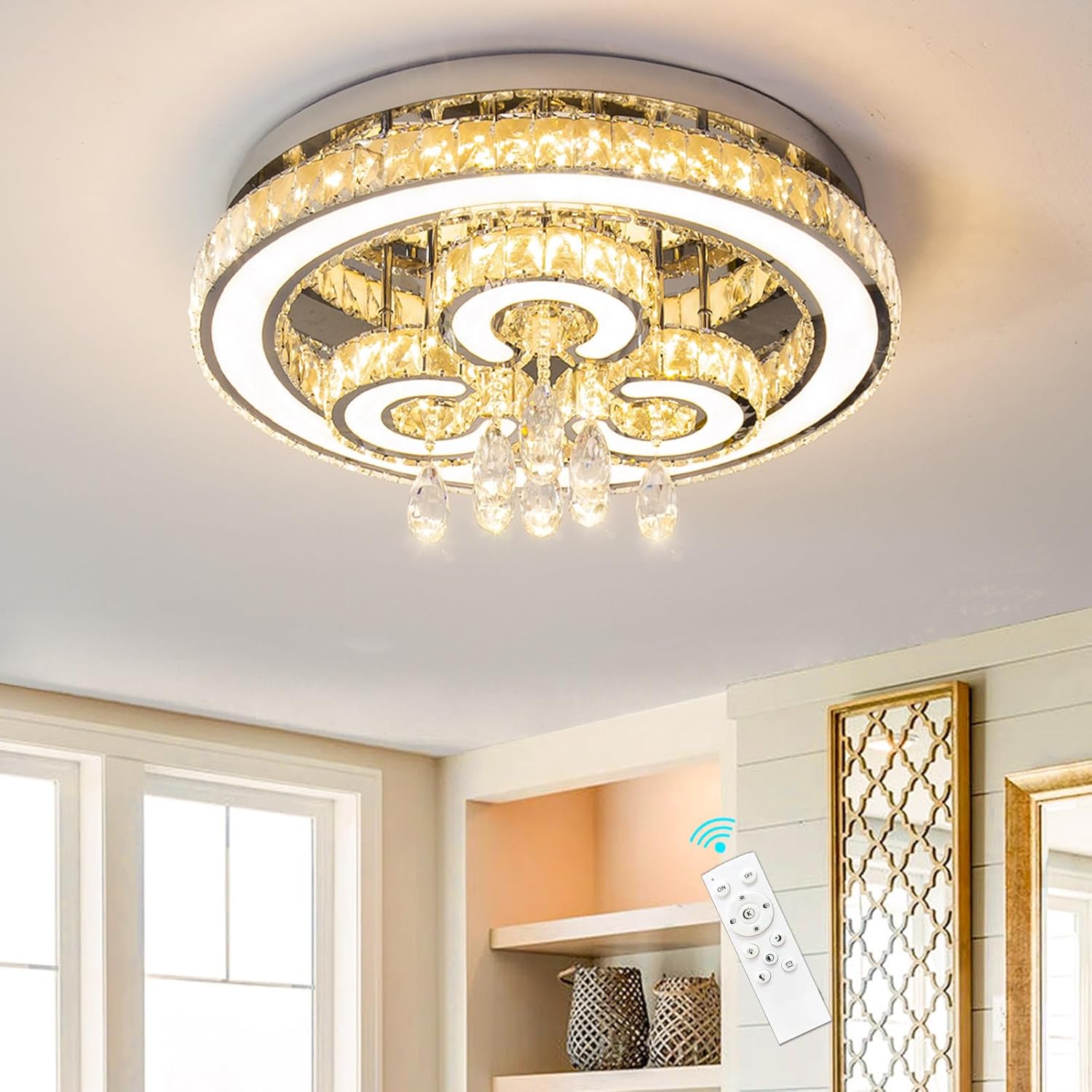 LED Modern Chandeliers for Dining Room Bedroom Close to Ceiling Lights ...