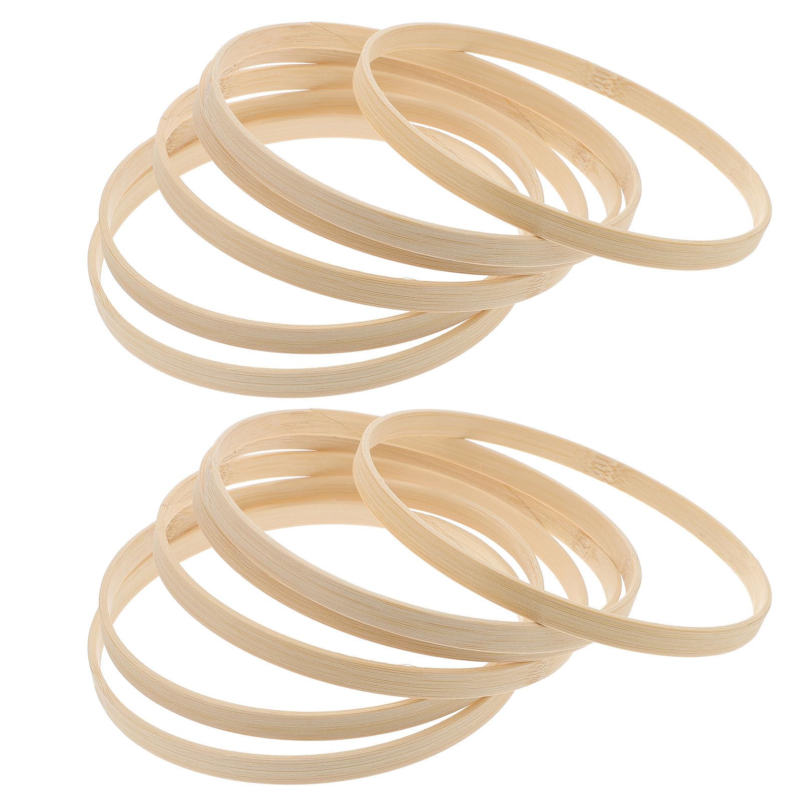 12 Anillos de Bambú Atrapasueños Redondos de Madera para Manualidades y Mandalas