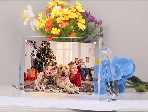 Miniatura 4 de NIUBEE Marco de fotos acrílico de 4 x 6, 3 unidades, marco de fotos 20% más grueso, marcos acrílicos transparentes sin marco de doble cara, marcos