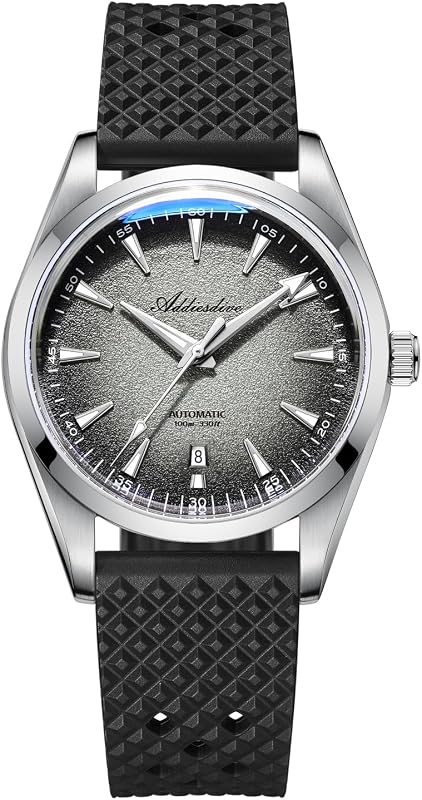 ADDIESDIVE Mens Watch Automatic NH35/8215 200M Luminous Easy to Read Dial Wrist Watch Minimalist Fashion Simple Watch Analog Date with Leather Strap and Bracelet