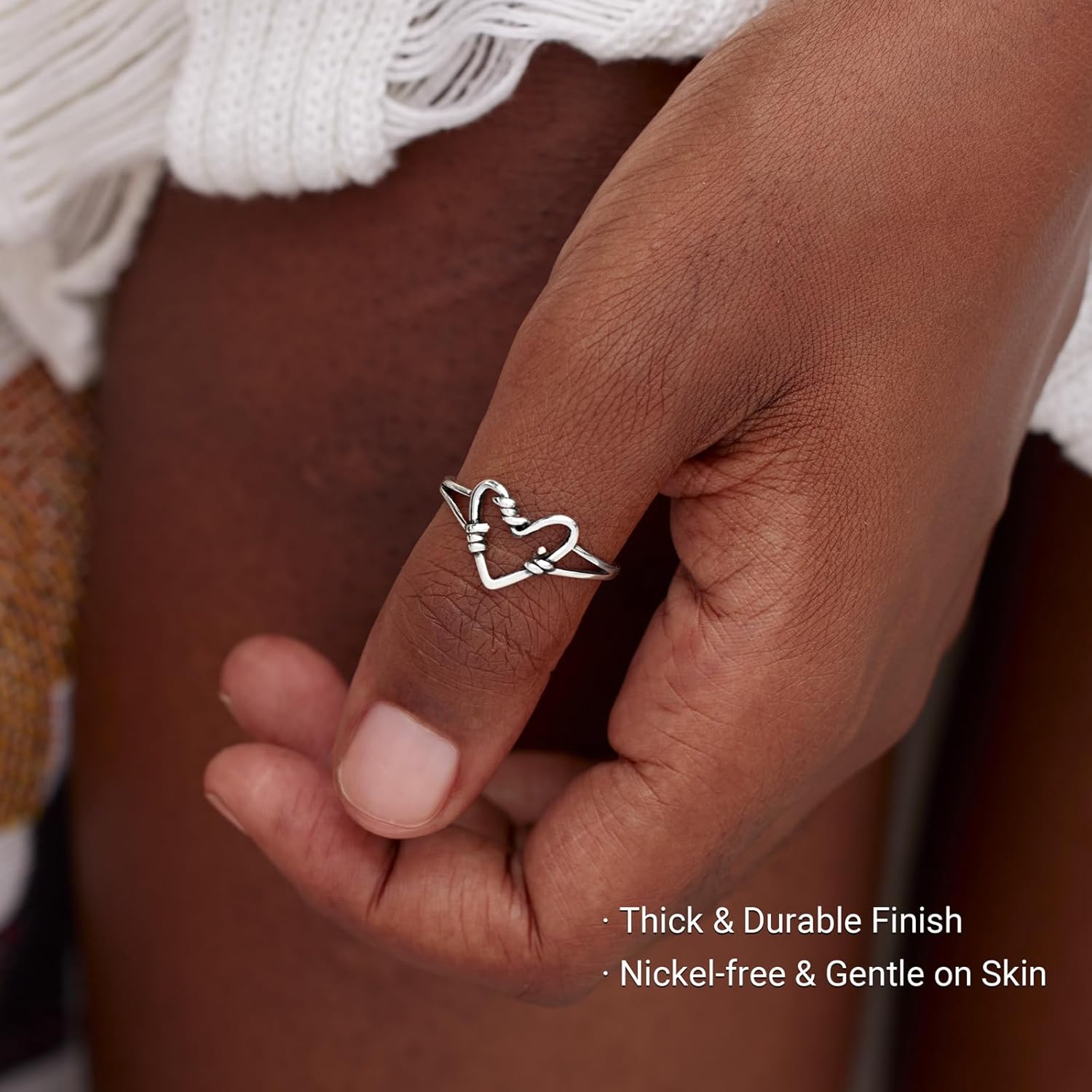 STORYJEWELLERY Heart Ring, Vintage Rings for Women, Unique Statement Ring, Minimalist Silver Thumb Rings, Gifts for Her - Image 3