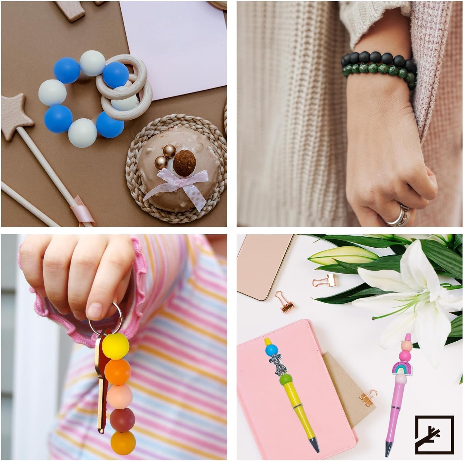 ZIFTY 240Pcs Silicone Beads for Keychain Making Kit 15mm Silicone Beads Bulk 30 Colors Loose Round Rubber Silicone Focal Beads for Pens, Necklace Bracelet Making Kit, Jewelry, Art, Crafts, DIY - Image 6