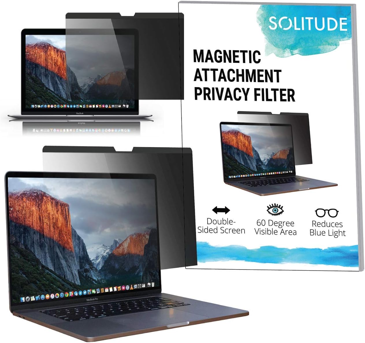 Solitude Screens Magnetic Privacy Screen MacBook Pro 13 inch-Ultra Thin-Supports sleep mode Dual-Sided Anti-Glare MacBook Pro 13 inch Screen Protector-Privacy Screen MacBook Pro 13 inch Laptop Screen (13" MacBook Pro (2016+))