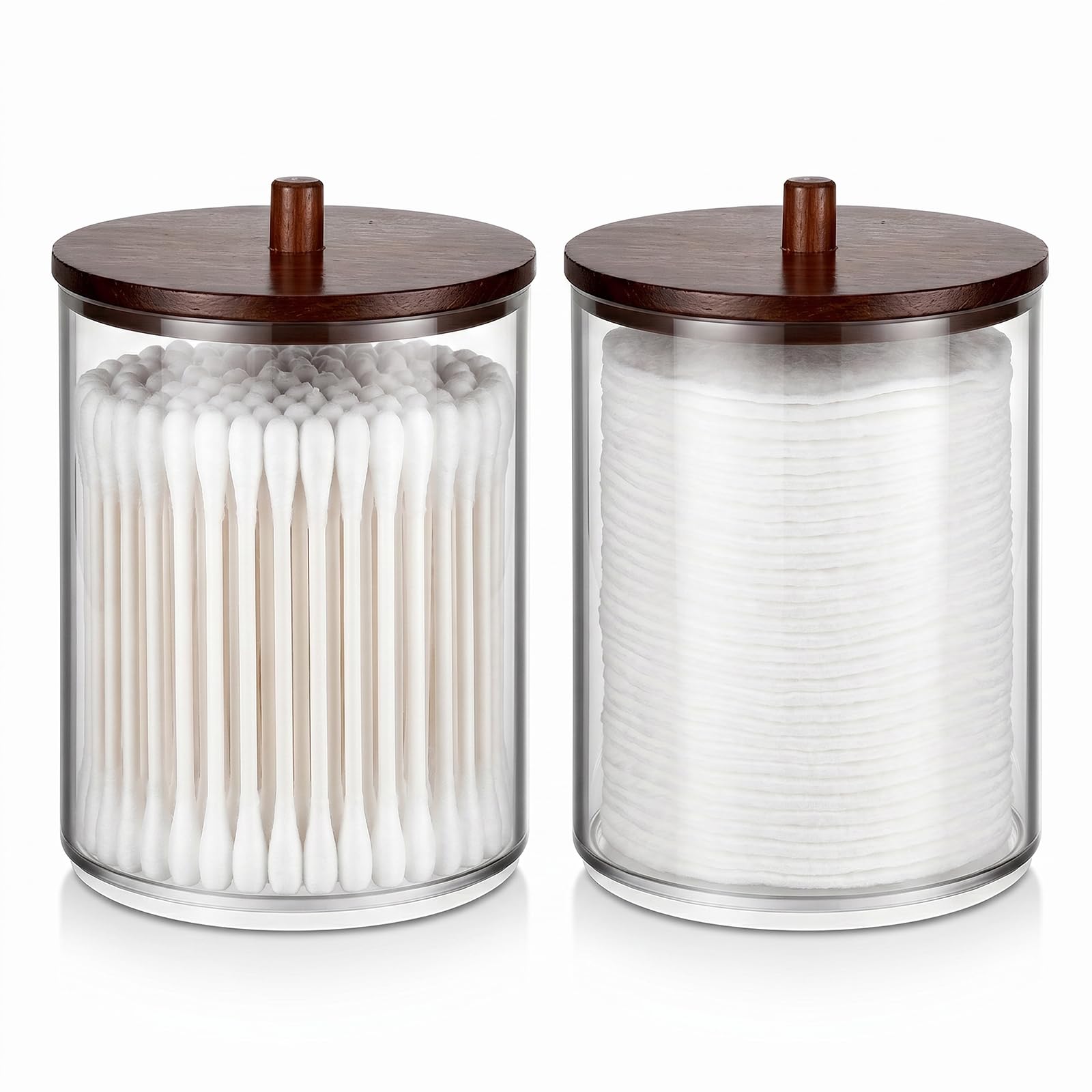 Ravynor Plastic Qtip Holder Dispenser Set, 2 PCS Cotton Swab Holder