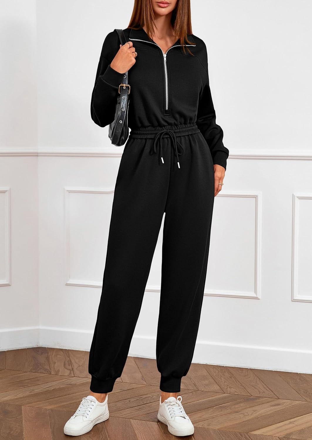 PRETTYGARDEN Long Sleeve Jumpsuits for Women Casual 2026 Fall Fashion Zip Up Pant Rompers One Piece Sweatsuits Travel Outfits - Image 6