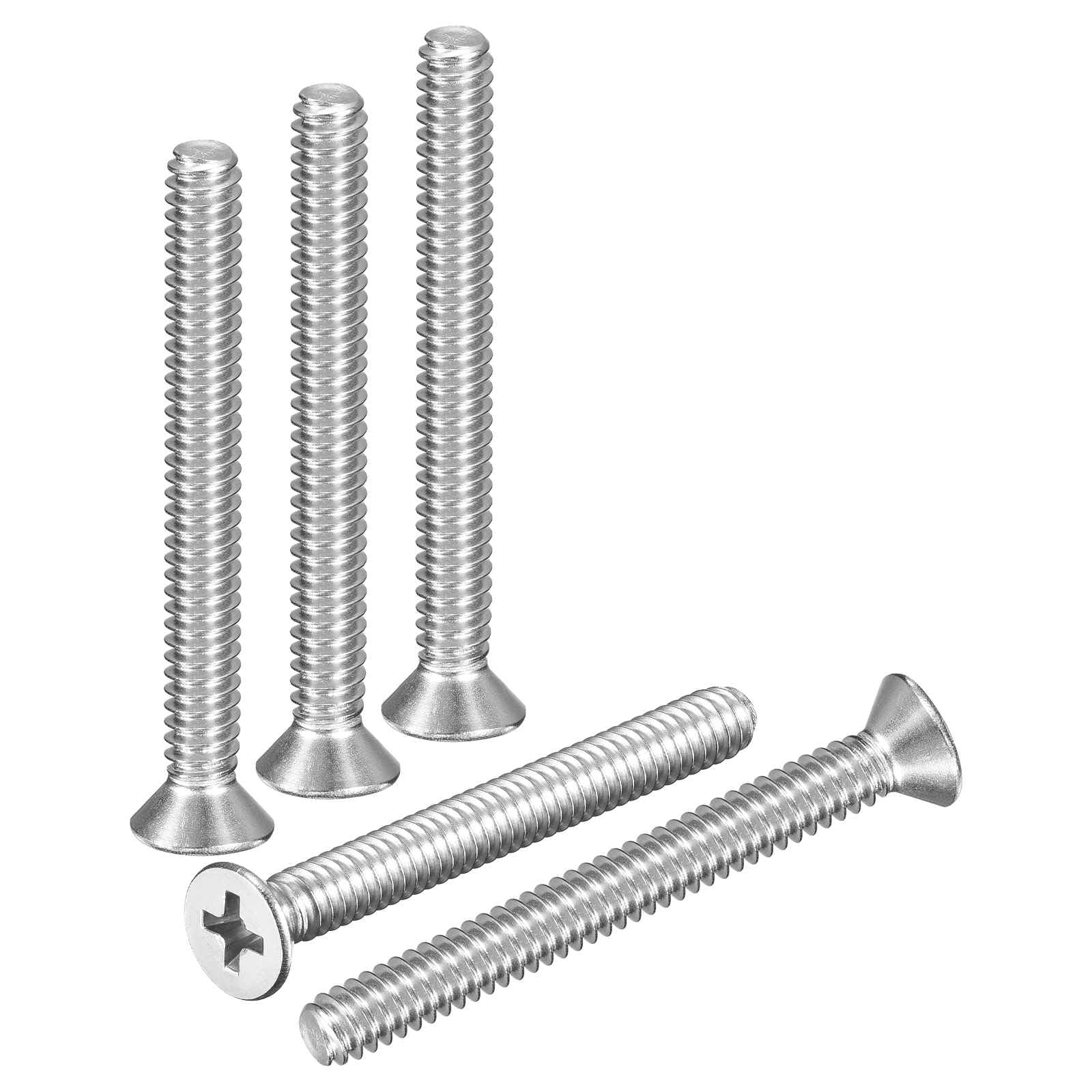 DTGN #10-24x1-7/8" Flat Head Countersunk Machine Screws - 15pcs - Good for Furniture and Machinery - 304 Stainless Steel Phillips Machine Screws Bolts - Silver