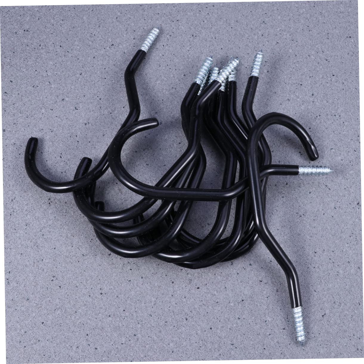 Gancio per Bici Muro Nero 10 Pezzi con 10 Bulloni Resistenti | Acciaio e Plastica, per Garage e Soffitto, Installazione Semplice, Set da 10 Pezzi