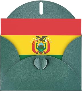 Dark Green Greeting Card Flag of Bolivia Printed for Festive Birthday Party Invitation