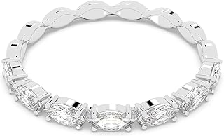 Swarovski Anillo Vittore Marquise, Blanco, Baño de rodio