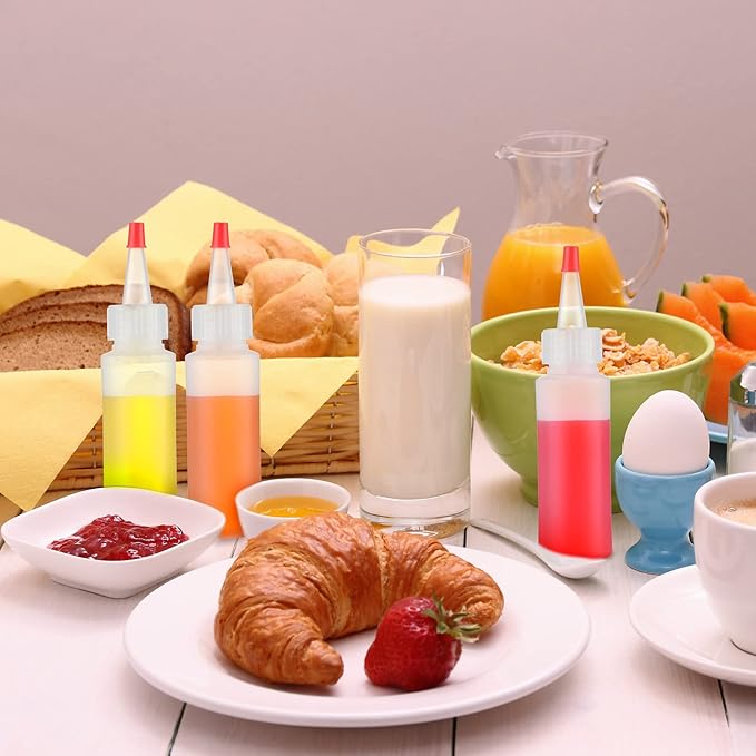 80 Botellas Plástico 2 oz para Salsas con Tapas Rojas miniatura 2