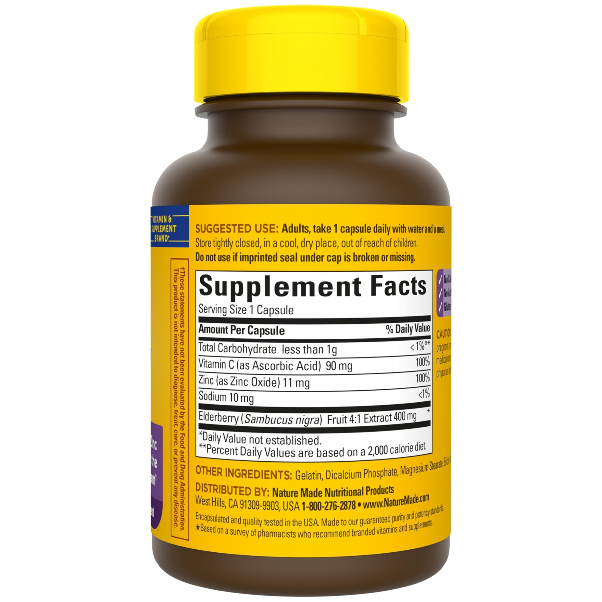 Nature Made Elderberry with Vitamin C and Zinc, 60 Capsules — Amazon image 8