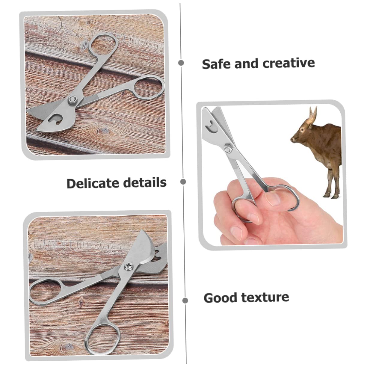 NUOBESTY 5pezzi Cesoie Acciaio Inossidabile Per Utensile Pratico Per La Riproduzione Del Bestiame Ergonomico e Design Semplice Per Per Taglio Tubo Pz