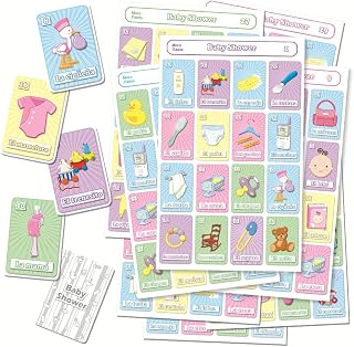 More Fiesta Baby Shower Mexican Bingo Game in Spanish, for 30 Players