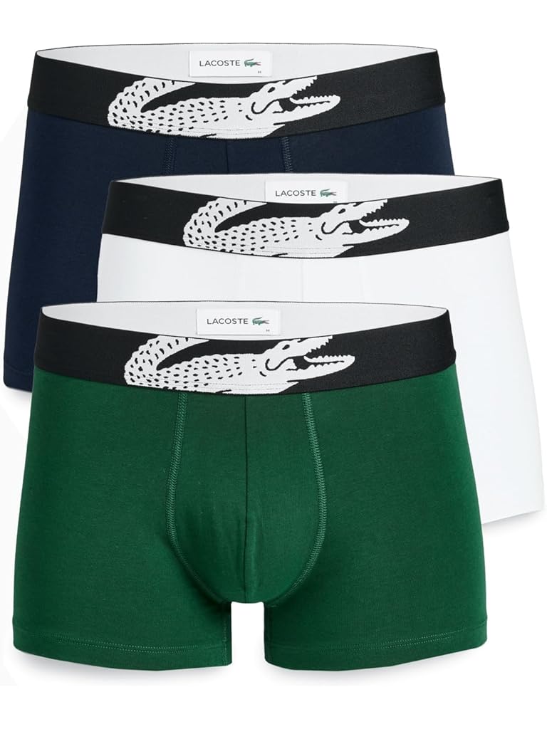 Multi Lacoste 3-pack Crocodile Logo Trunks
