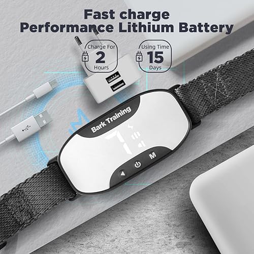 Miniatura 2 de Collar antiladridos para perros, collar antiladridos recargable, IP67, impermeable, ajustable, sensibilidad e intensidad, vibración, pitido,