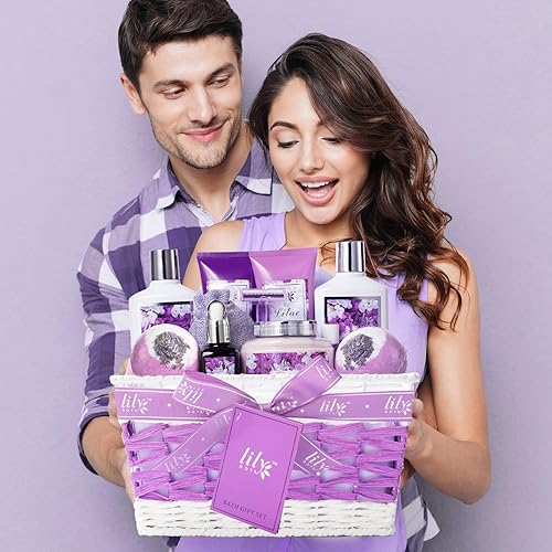 Miniatura 7 de Juego de regalo de baño y cuerpo para el día de la madre, cesta de regalo de spa de lujo de 18 piezas para mujeres, juego de baño con bomba de baño,
