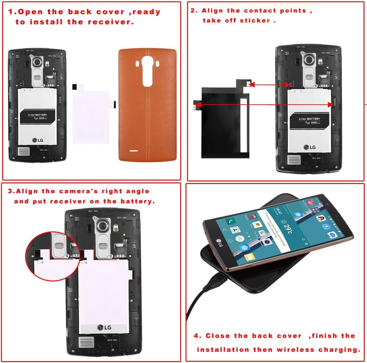 Wireless Charging Sticker Receiver With NFC IC Chip For LG G4 F500 / F500S / F500K / F500L / VS999 / H815 / H811 / H810 / LS991 / H81