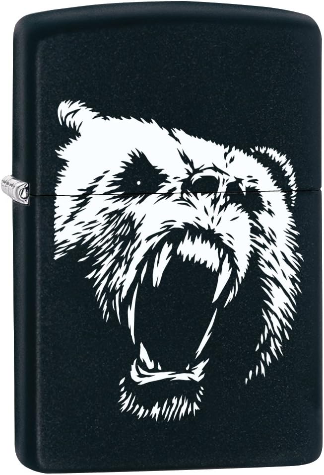 Zippo Lighter: Grizzly Bear - Black Matte 78276