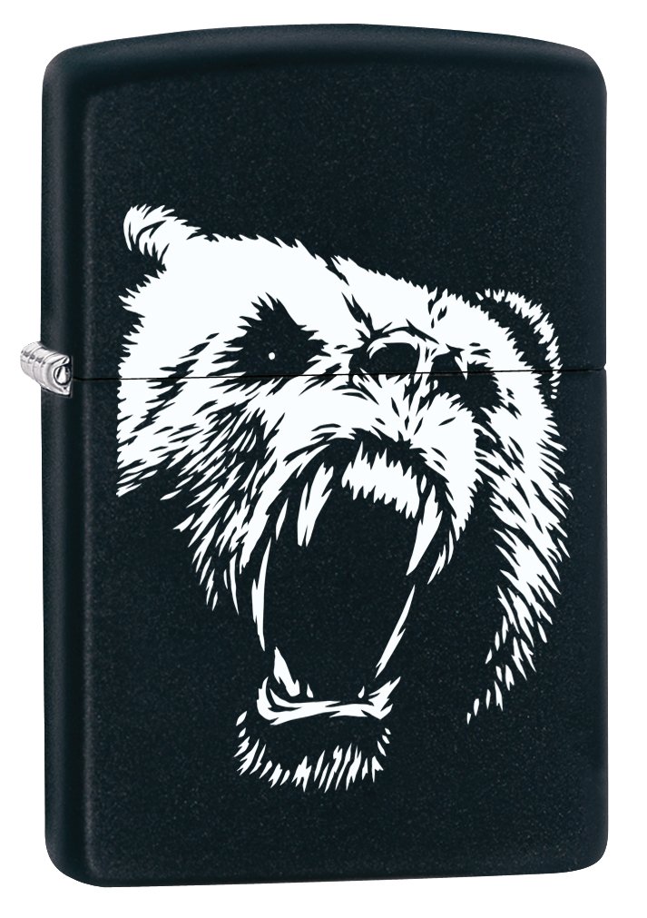 Zippo Lighter: Grizzly Bear - Black Matte 78276