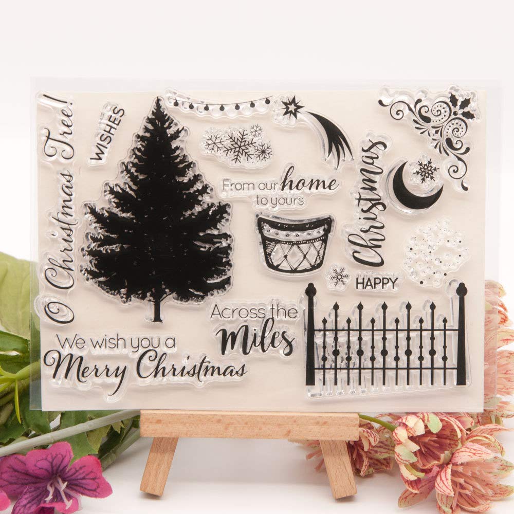 Transparente Stempel Set Mit Schneeflocken & Sprüchen – Für Weihnachtskarten, Scrapbooking, Basteln