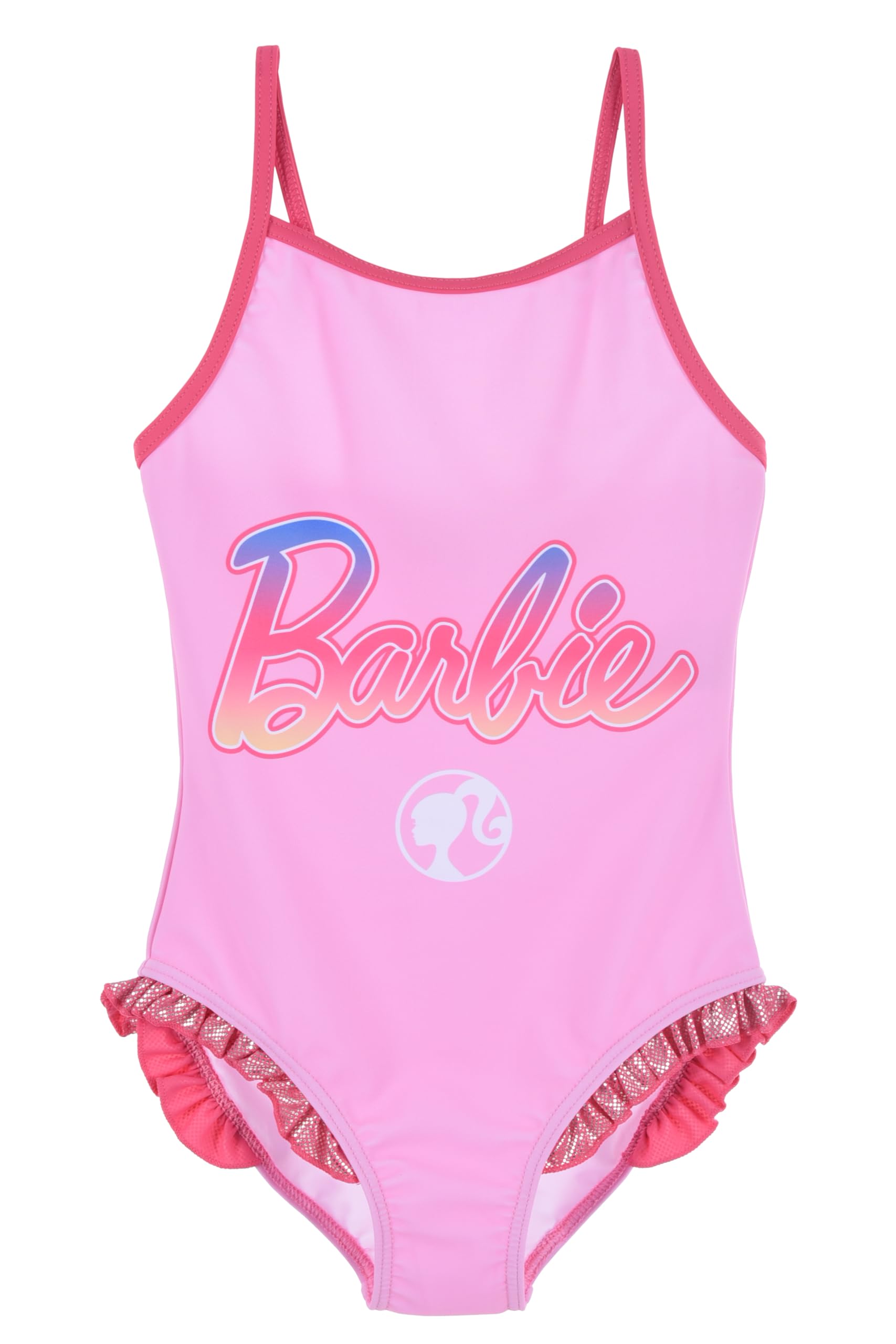 Barbie Bañador para Niña, Diseño Muñecas Bañador de Una Pieza, Bañador de Natación Infantil, Talla 8 Años | Rosa