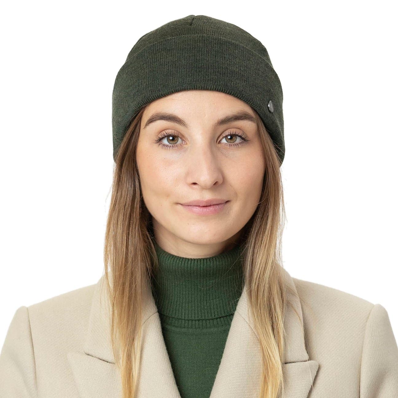 LIERYS Merino Fine Knit czapka dokerka Wyprodukowano w Niemczech Unisex Jesien Zima