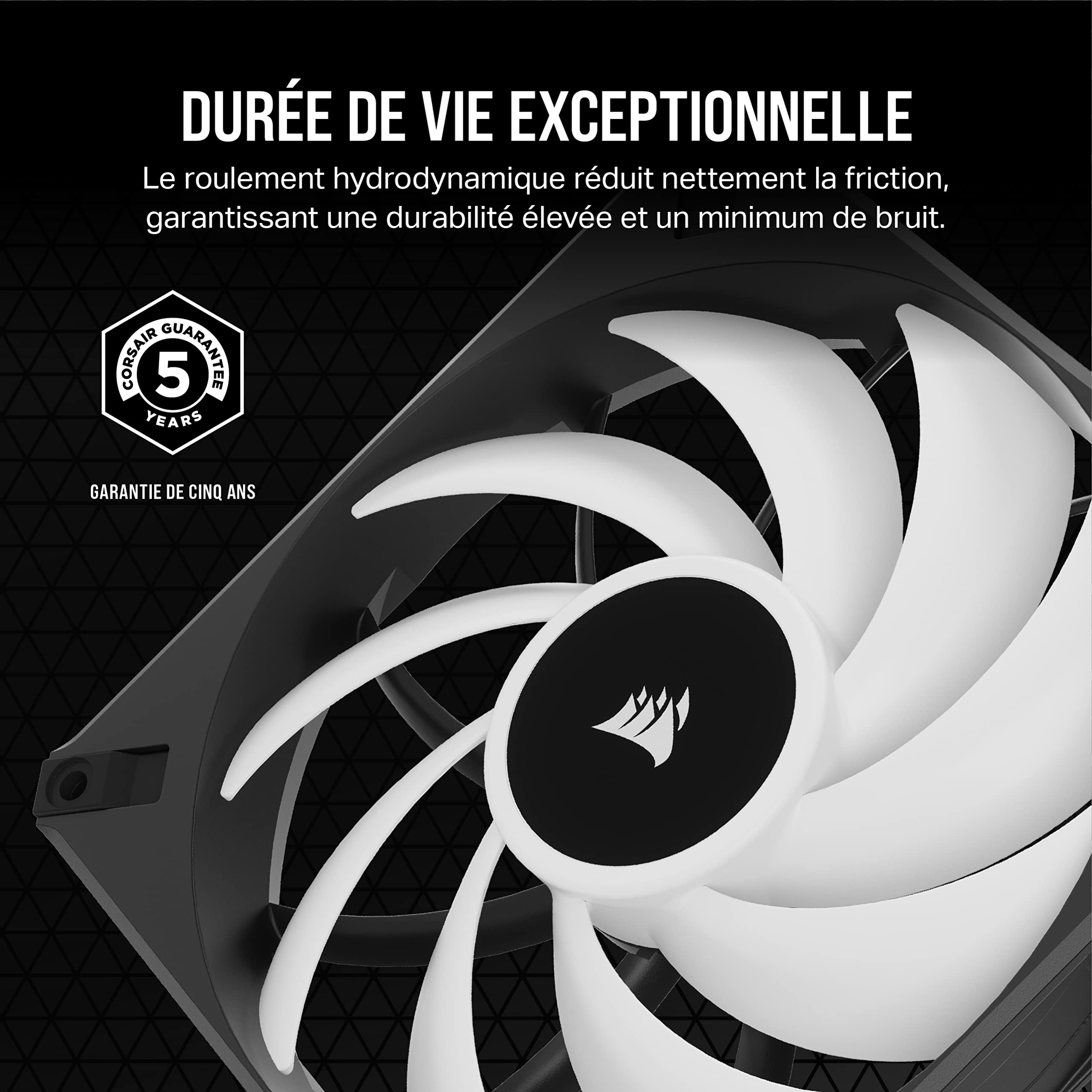 Corsair iCUE AF140 RGB ELITE 140mm PWM Kit de Deux Ventilateurs - Huit LED RGB Par Ventilateur - Technologie AirGuide - Palier Fluid Dynamic - Contrôleur iCUE Lighting Node CORE Inclus - Noir