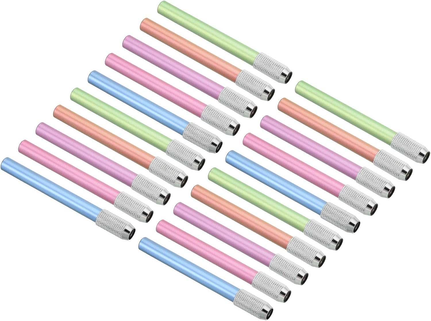 Pencil Extenders 5 Pack - Metal Adjustable Pencil Holders For Short Pencils & Art Supplies