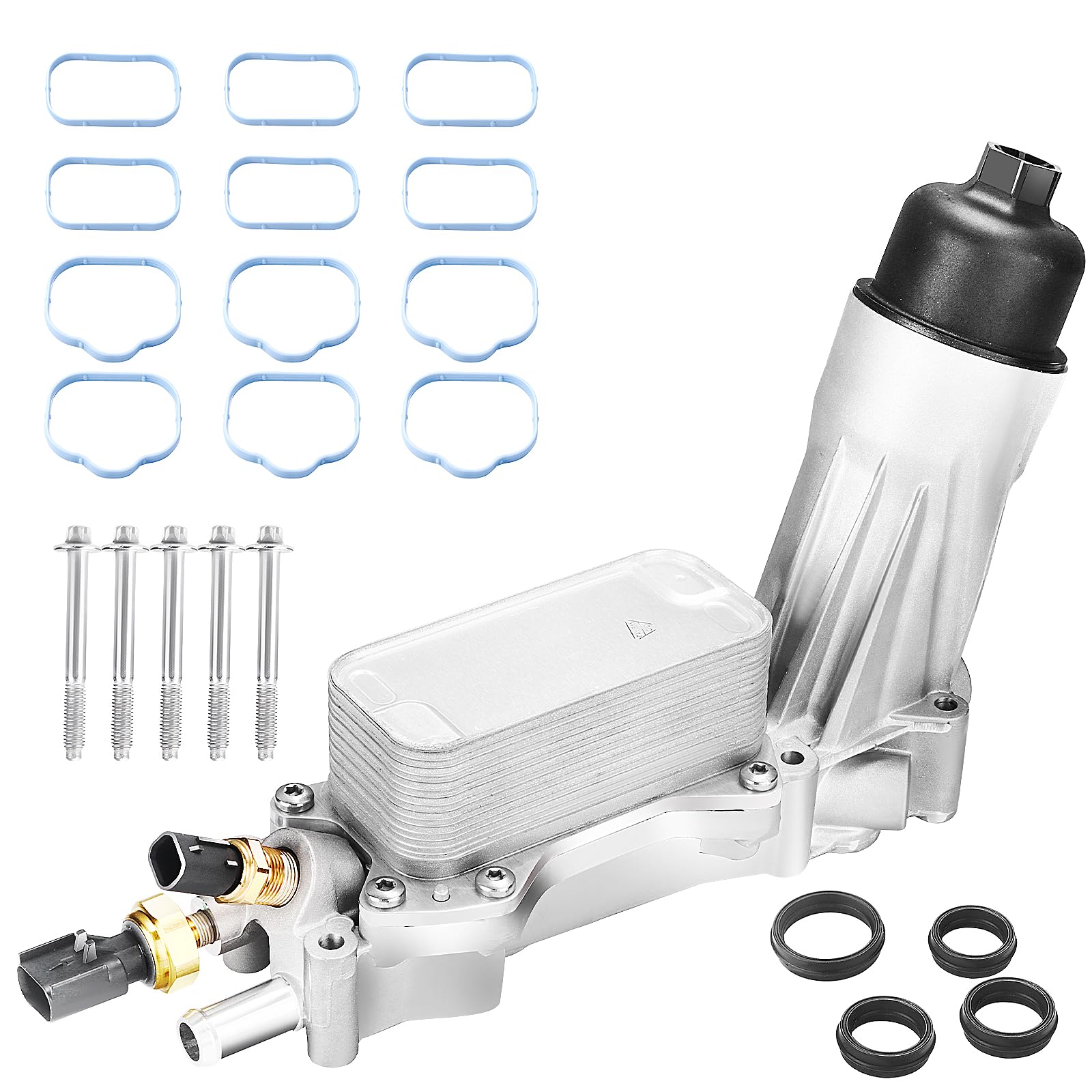 XDFDRF Upgraded Aluminum Engine Oil Cooler Filter Housing