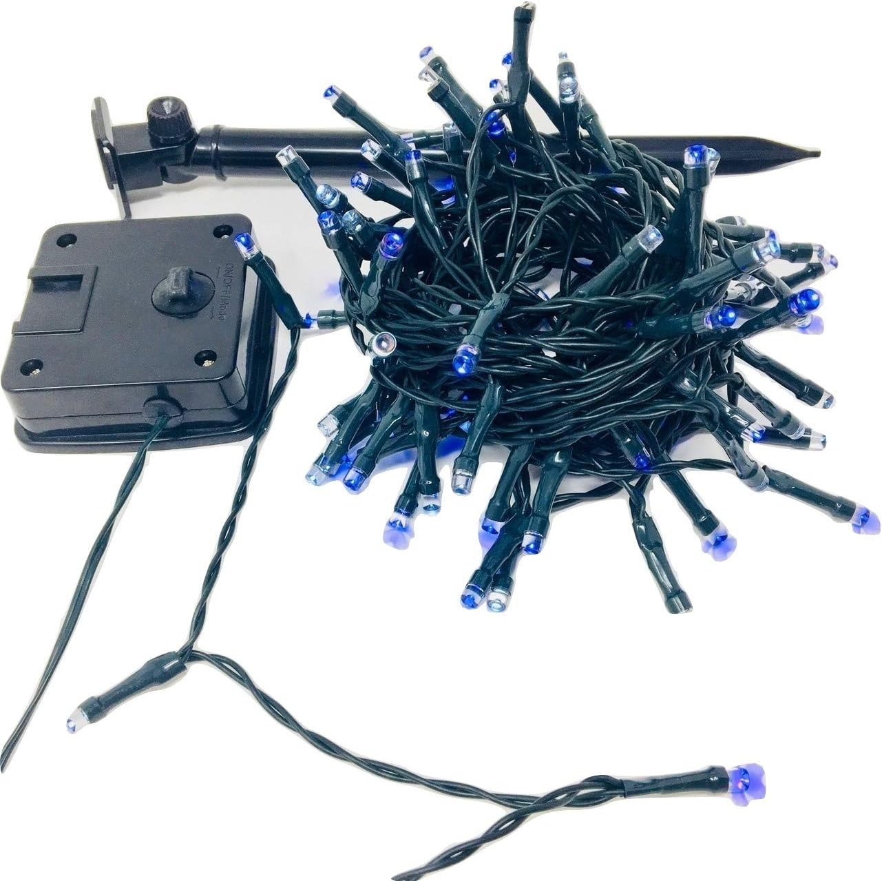 DeVida Blue and Cool White Solar String Lights for Outdoor - 100 Mini LED Strands Set for Jewish Decorations, Rosh Hashanah Gifts, Sukkah Decor, Hanukkah Tree, Yard, Patio, Home Exterior