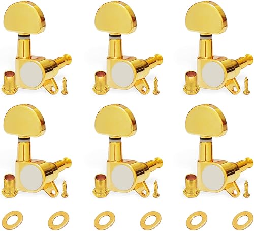 Miniatura 45 de SAPHUE Afinadores de guitarra de 4.331 in, un juego de llaves de afinación de guitarra clásica negra 1R1L, clavijas de cuerda para guitarra clásica