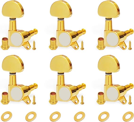 SAPHUE 6 Pieces 6R Guitar tuner pegs,Guitar Sealed Fan