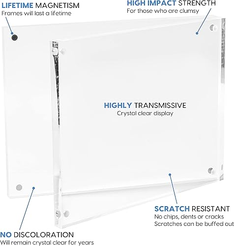 Miniatura 5 de Mammoth DuraClear 8.5x11 Acrylic Frame - Frameless & Thick Design - Ideal for Photos, Art, Certificates, and Awards