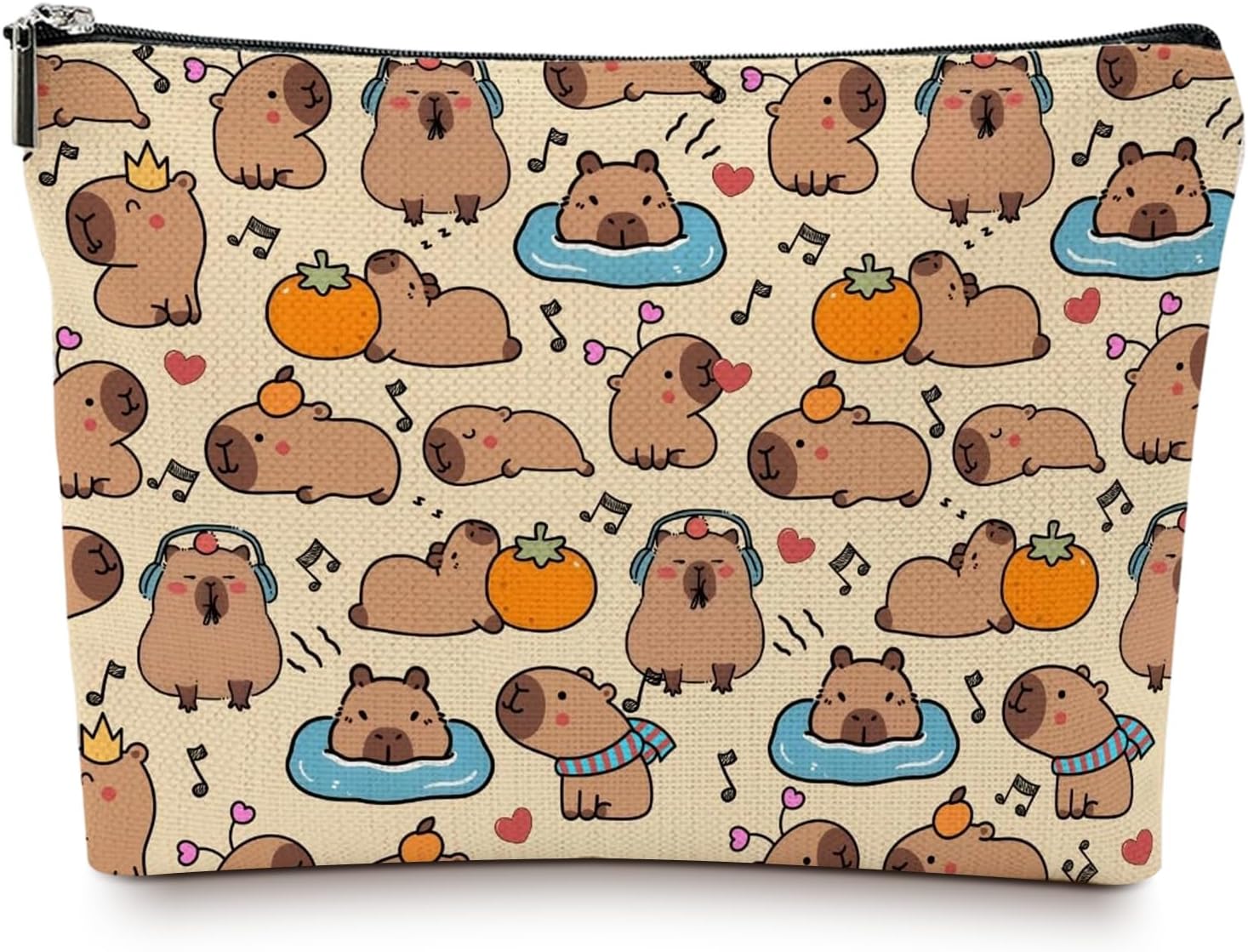 Capybara Make Up Bag, Waterproof Capybara Stuff Pouch Double-Sided Print for Daily Commute & Home Storage, Cute Makeup Bag for Cosmetics & Travel, Prefect Gifts for Girls & Lovers