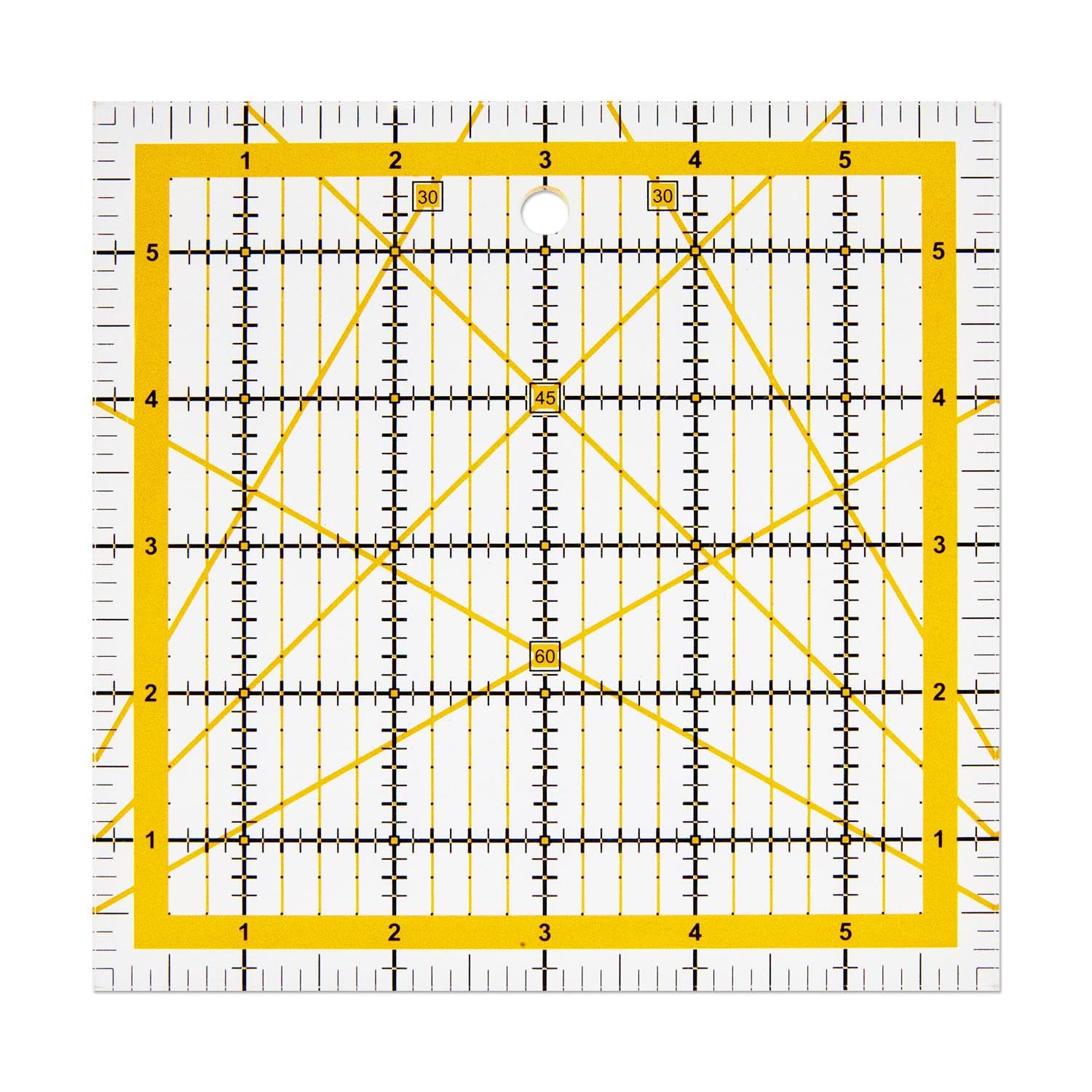 Juego de 4 plantillas de acolchado, 4 reglas cuadradas de acrílico transparente de diferentes tamaños, regla de corte de tela para proyectos de manualidades, acolchado y costura (amarillo)