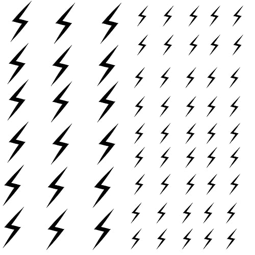 Tattoonova 6 hojas de tatuajes temporales para hombre, relámpagos, recuerdos de fiesta, trueno, cuerpo, cara, número de tatuajes falsos