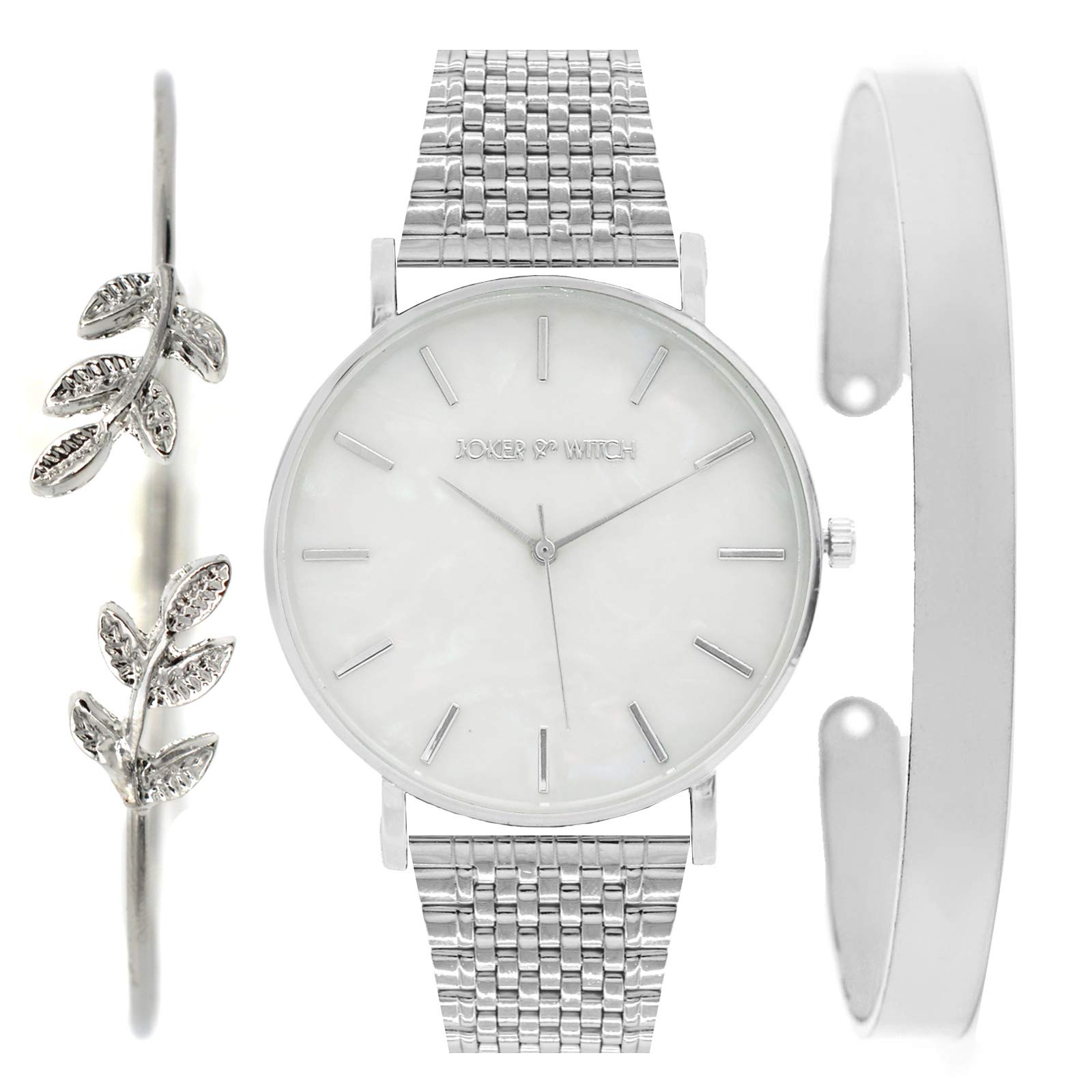 Joker & Witch Stainless Steel Babe Silver Analogue Watch Bracelet Gift Set For Women, White Dial, Silver Band (B08B3WRCF2) Amazon Price History, Amazon Price Tracker