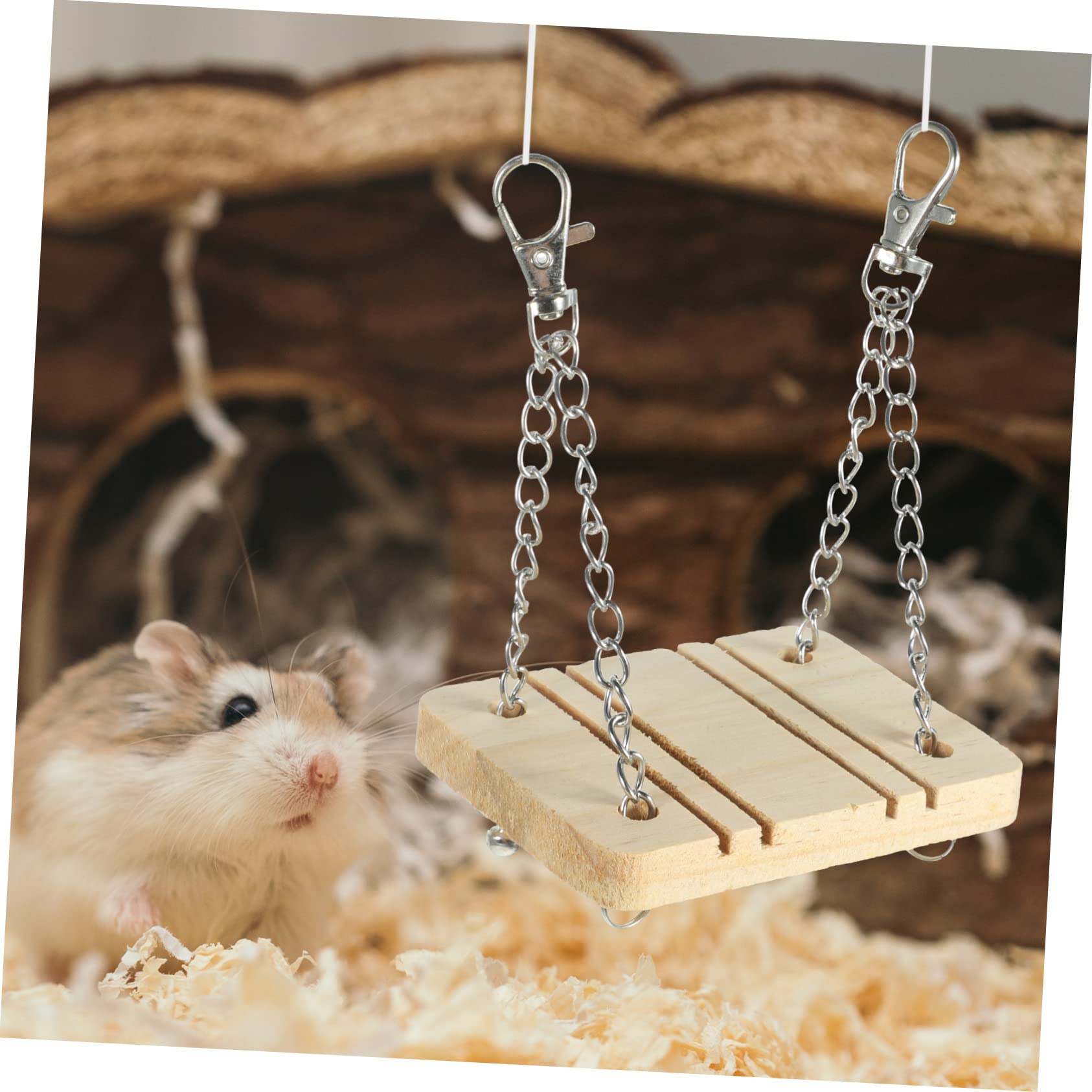 INOOMP 1set Giocattoli Da Masticare Legno Per Criceti e Conigli Inclusi Altalena e Dondolo Giochi Per Piccoli Animali Domestici Compagni Divertenti e Stimolanti Per Tuo Zampe