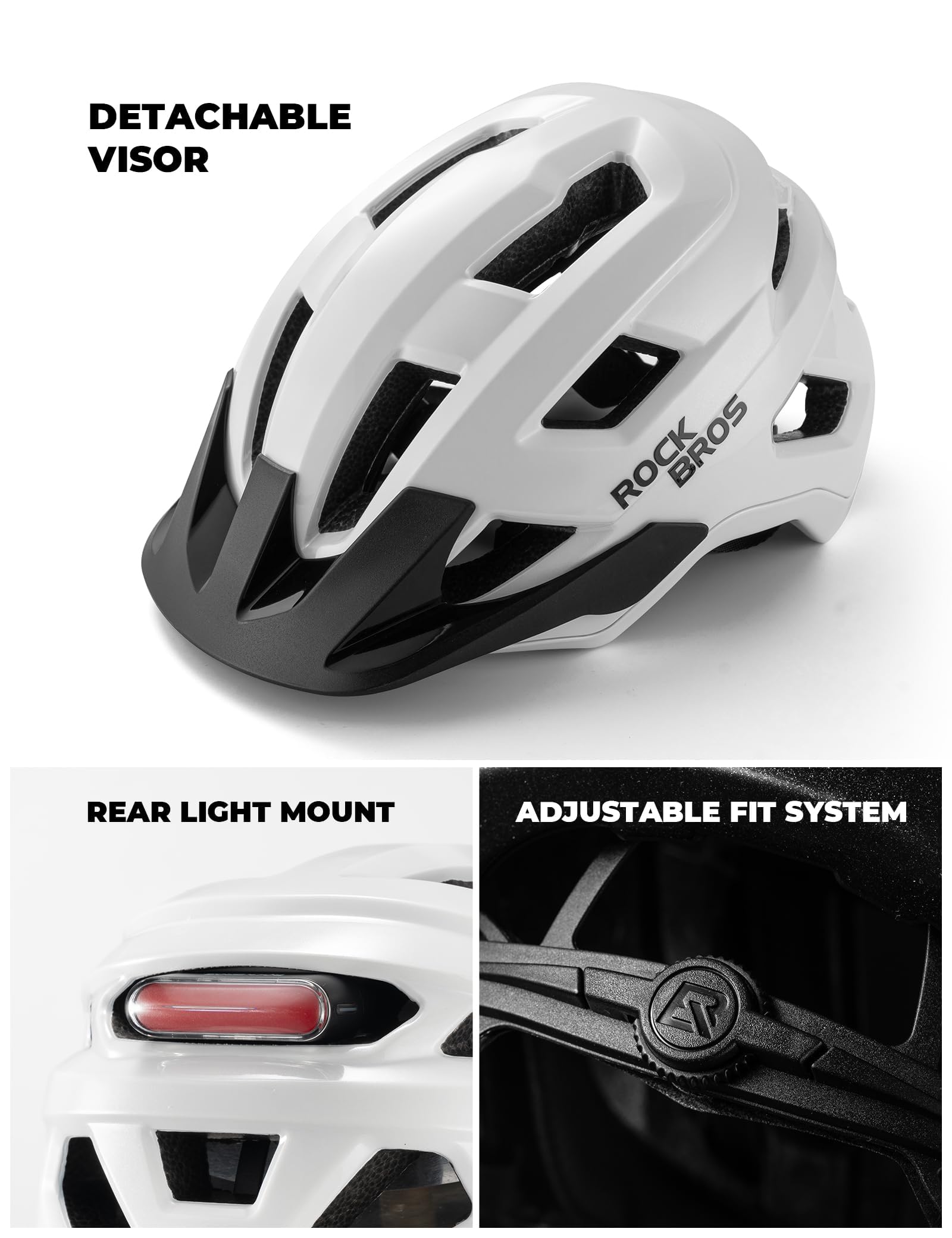 ROCKBROS Casco de Bicicleta MTB Carretera con Ajuste 54-58cm para Niños y Niñas, Casco Infantil para Deportes Aires