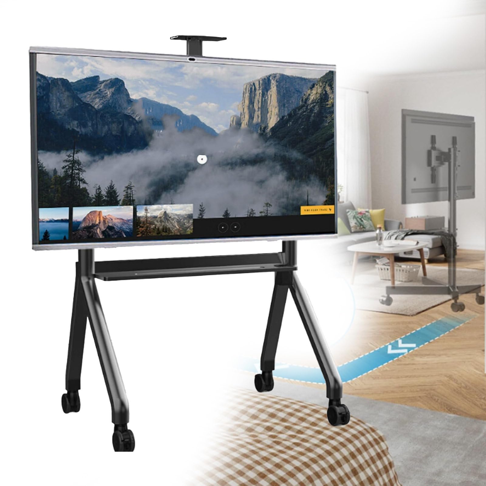 DFGHNBVC Adjustable Mobile Tv Stand With Wheels For Home Office And Outdoor Use,42~75In