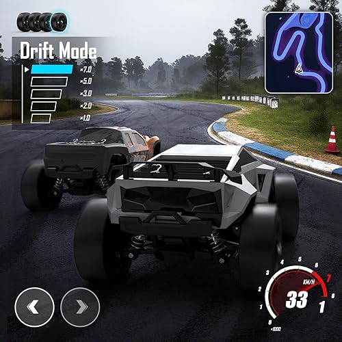 Miniatura 3 de kolegend Camión monstruo cibernético a control remoto 2 en 1 y auto de deriva para adultos escala 118 4WD 40 KMH auto RC rápido todo terreno con