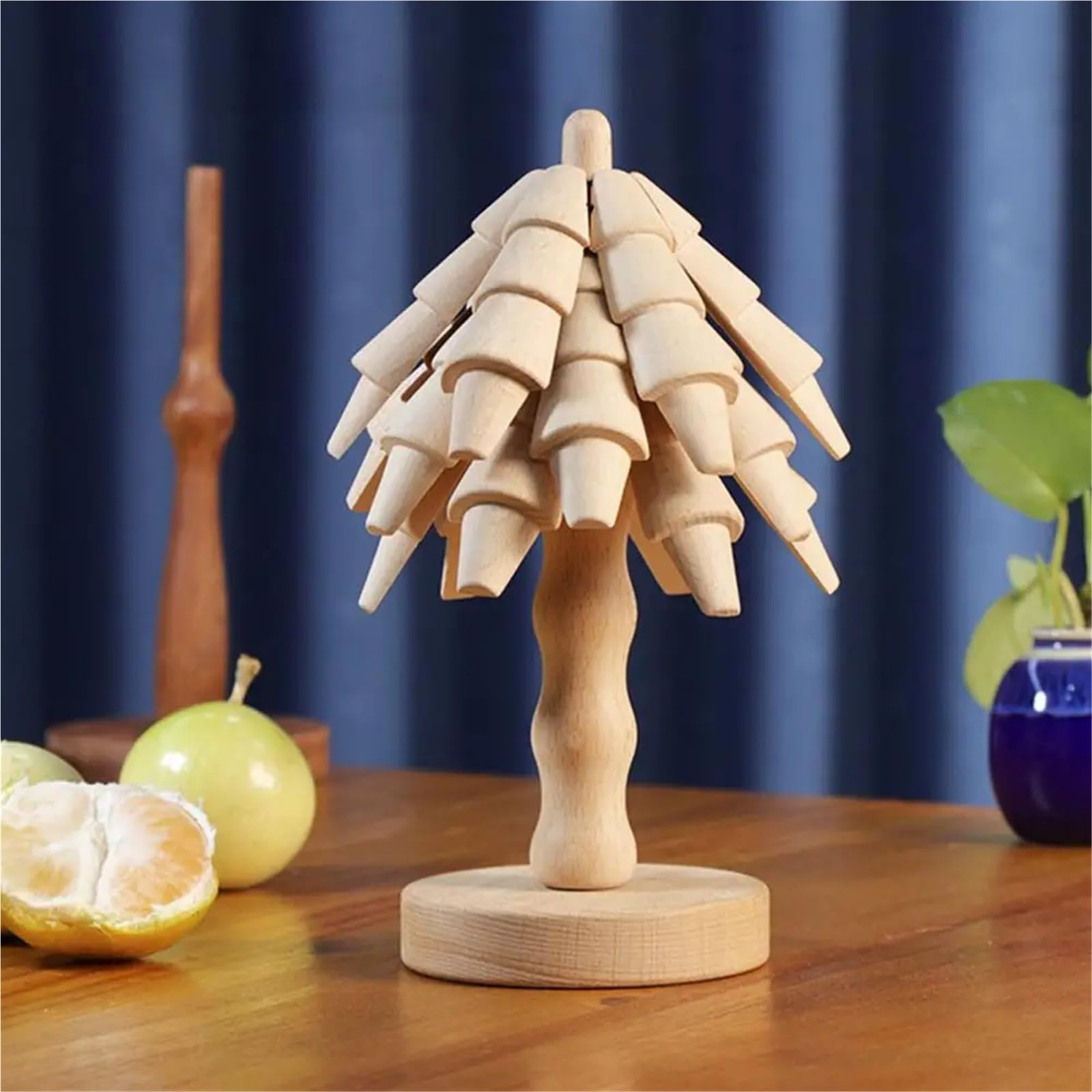Salvamanteles de madera con soporte, apilados, adornos de árbol, plegables, decoración de cocina, juego de salvamanteles para platos calientes y ollas