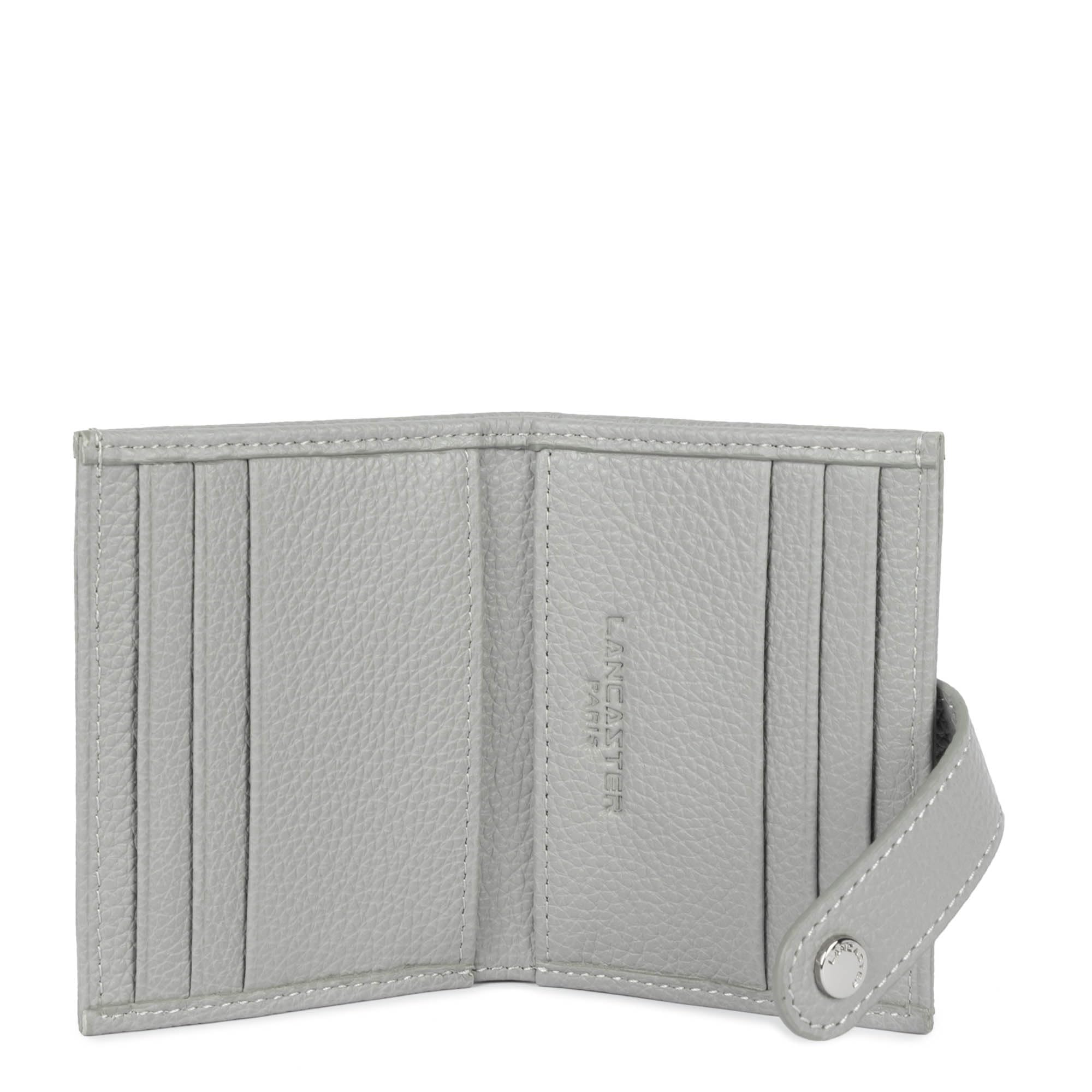 Lancaster | Foulonne PM - Portacarte Pelle di Vacchetta Grainato Grigio
